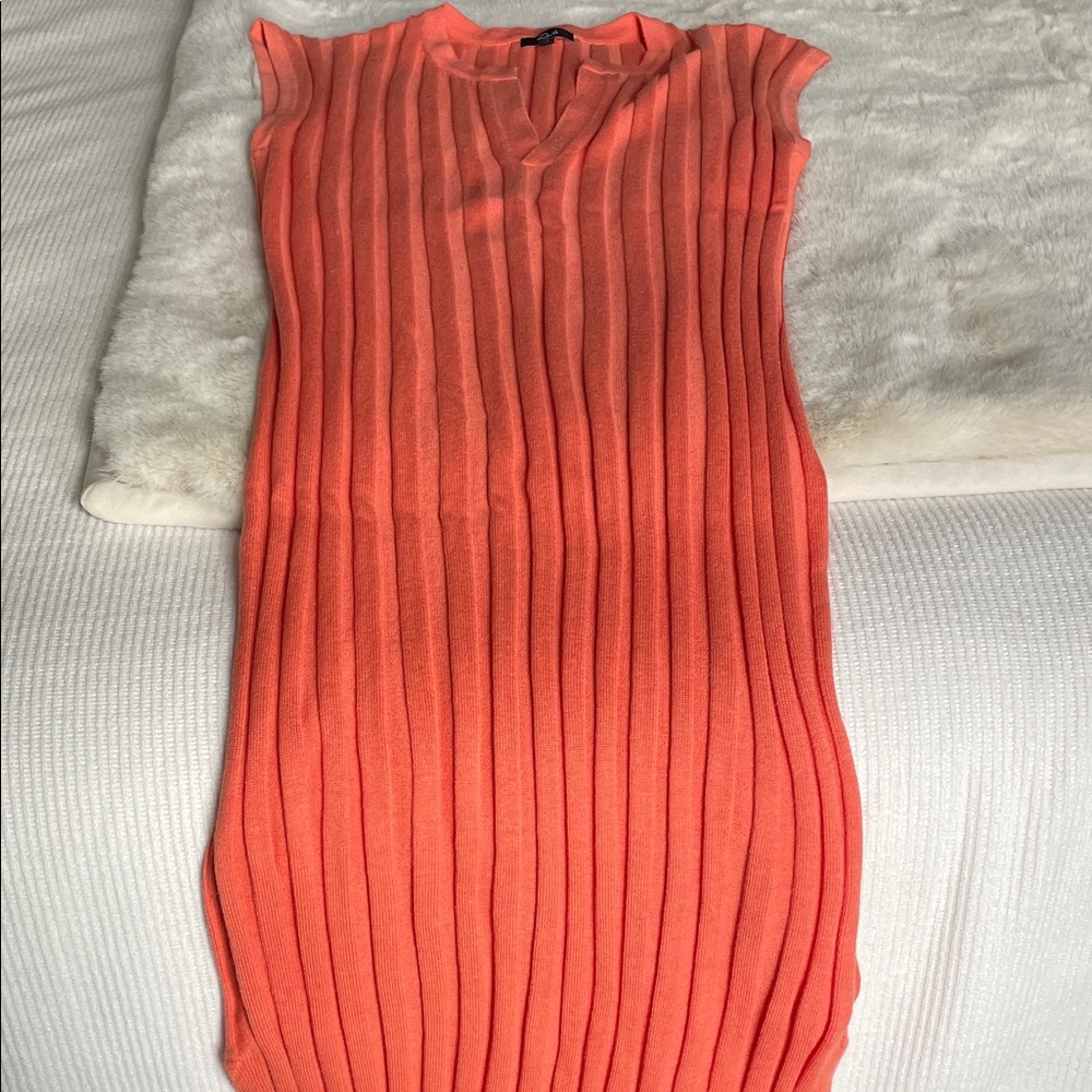 Rails Sleeveless Ribbed Coral Knit Dress